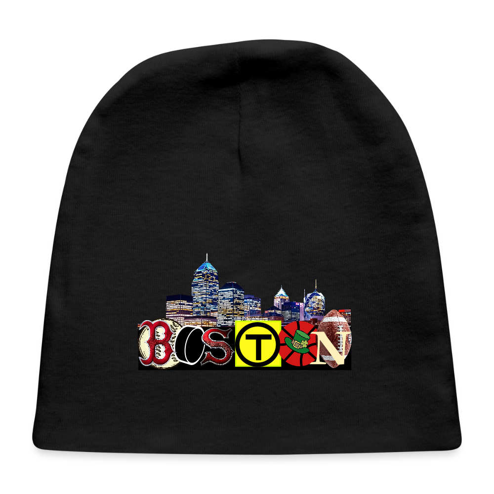 BOSTON SKYLINE Baby Cap - black