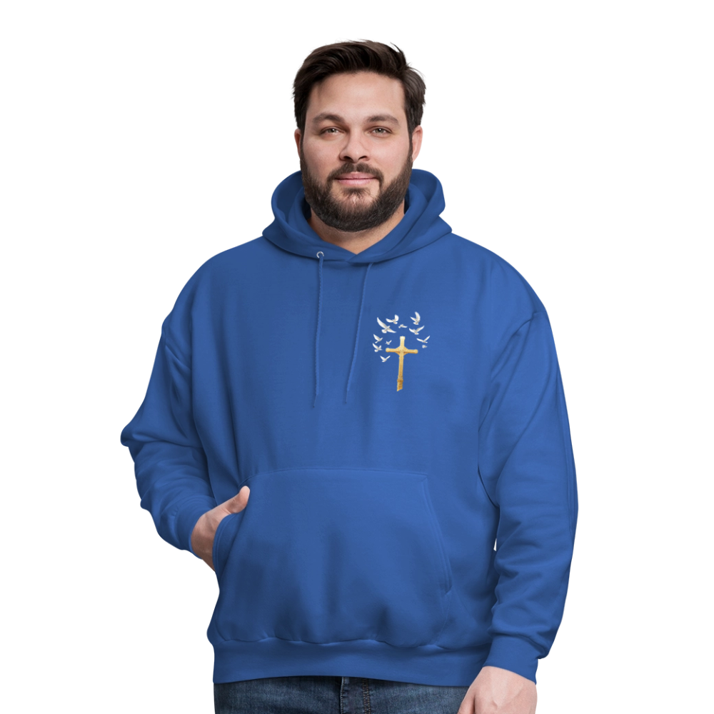 DOVES LATIN with CROSS Men's Hoodie - royal blue