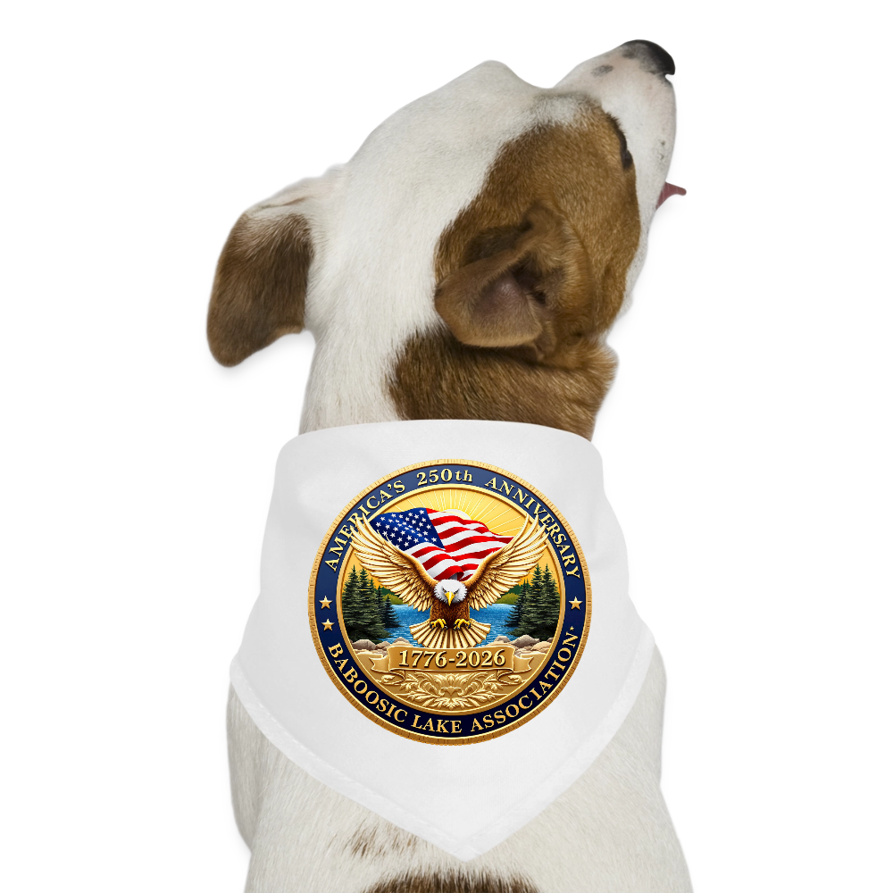 America 250 Anniversary Baboosic Lake Association Dog Bandana - white