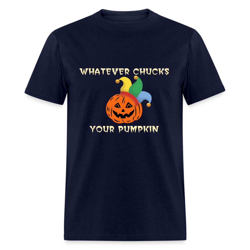 SIE CAPS WHATEVER CHUCKS YOUR PUMPKIN Hanes Unisex T-Shirt - navy