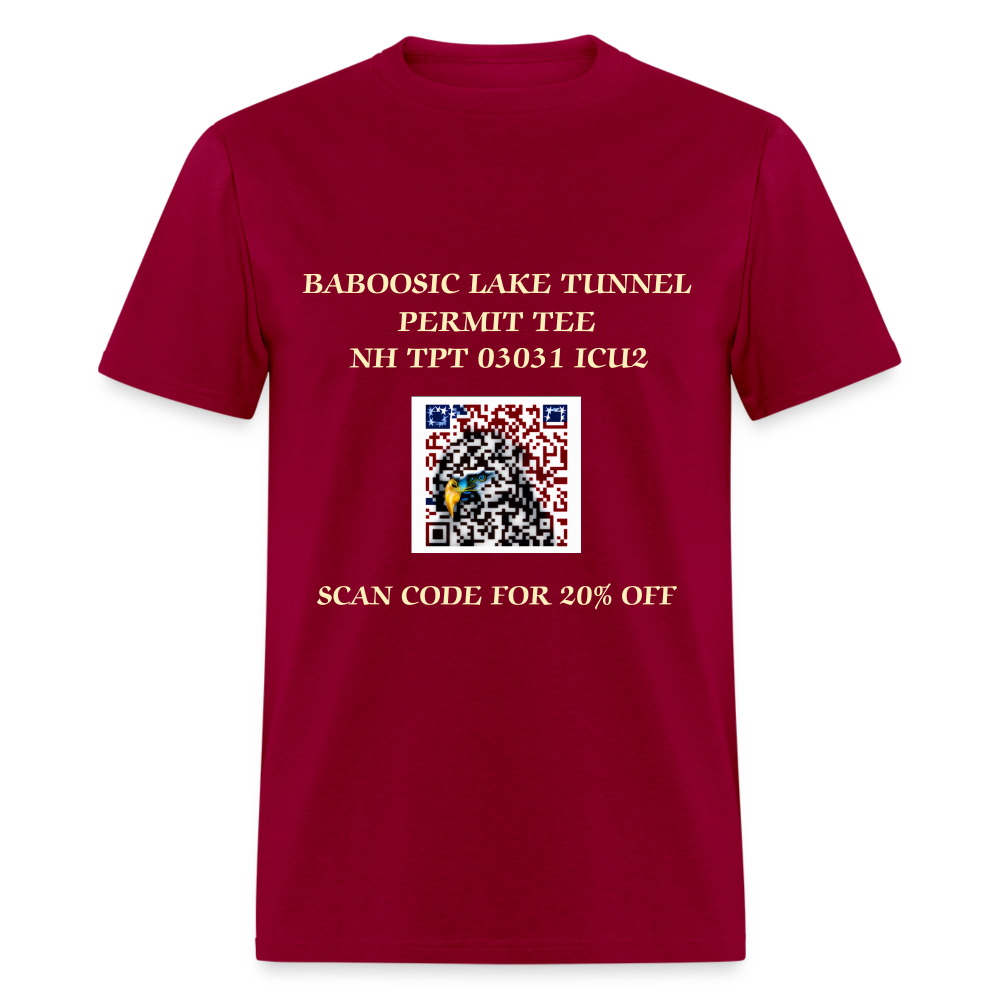 BABOOSIC LAKE TUNNEL PERMIT TEE Unisex Classic T-Shirt Unisex Classic T-Shirt Unisex Classic T-Shirt - dark red
