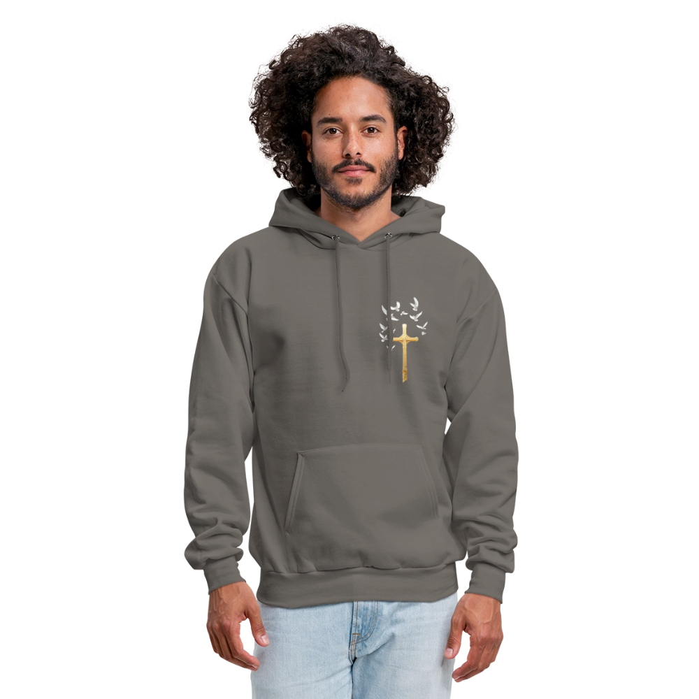 DOVES LATIN with CROSS Men's Hoodie - asphalt gray