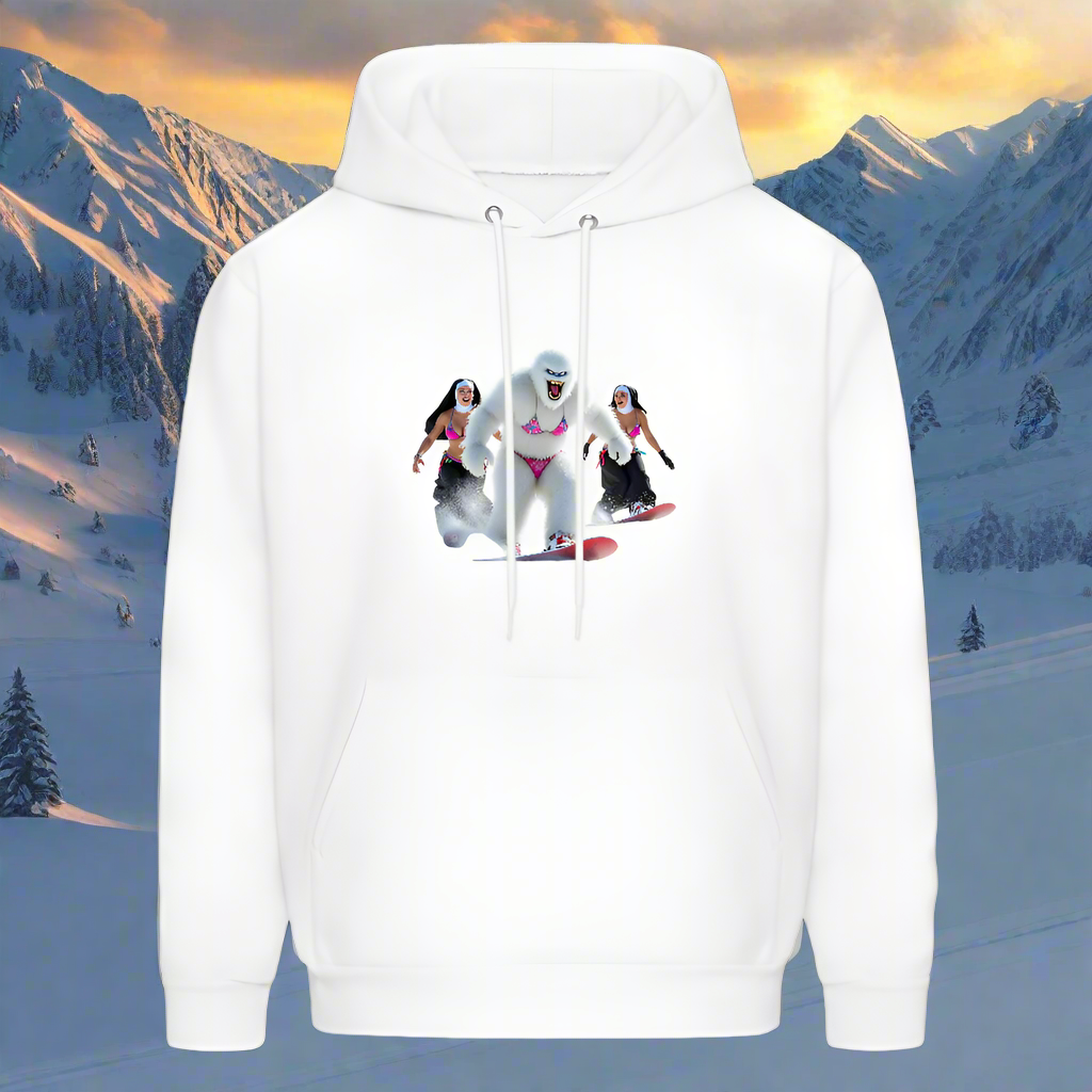 BIKINI ABOMINAL & NUNS SNOWBOARDERS Men's Hoodie - white