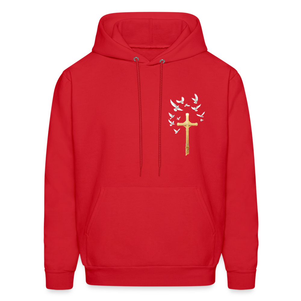 DOVES LATIN with CROSS Men's Hoodie - red