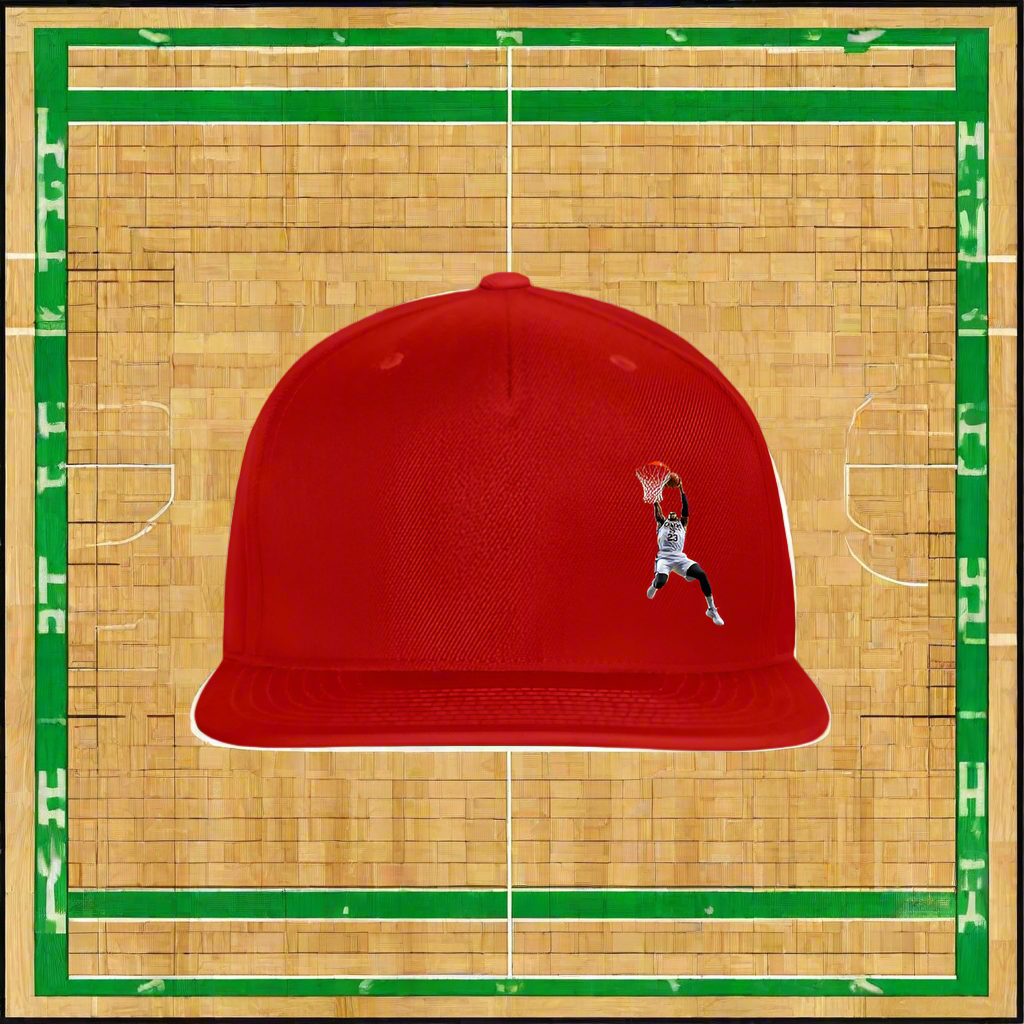 DUNK BALL Snapback Baseball Cap - red