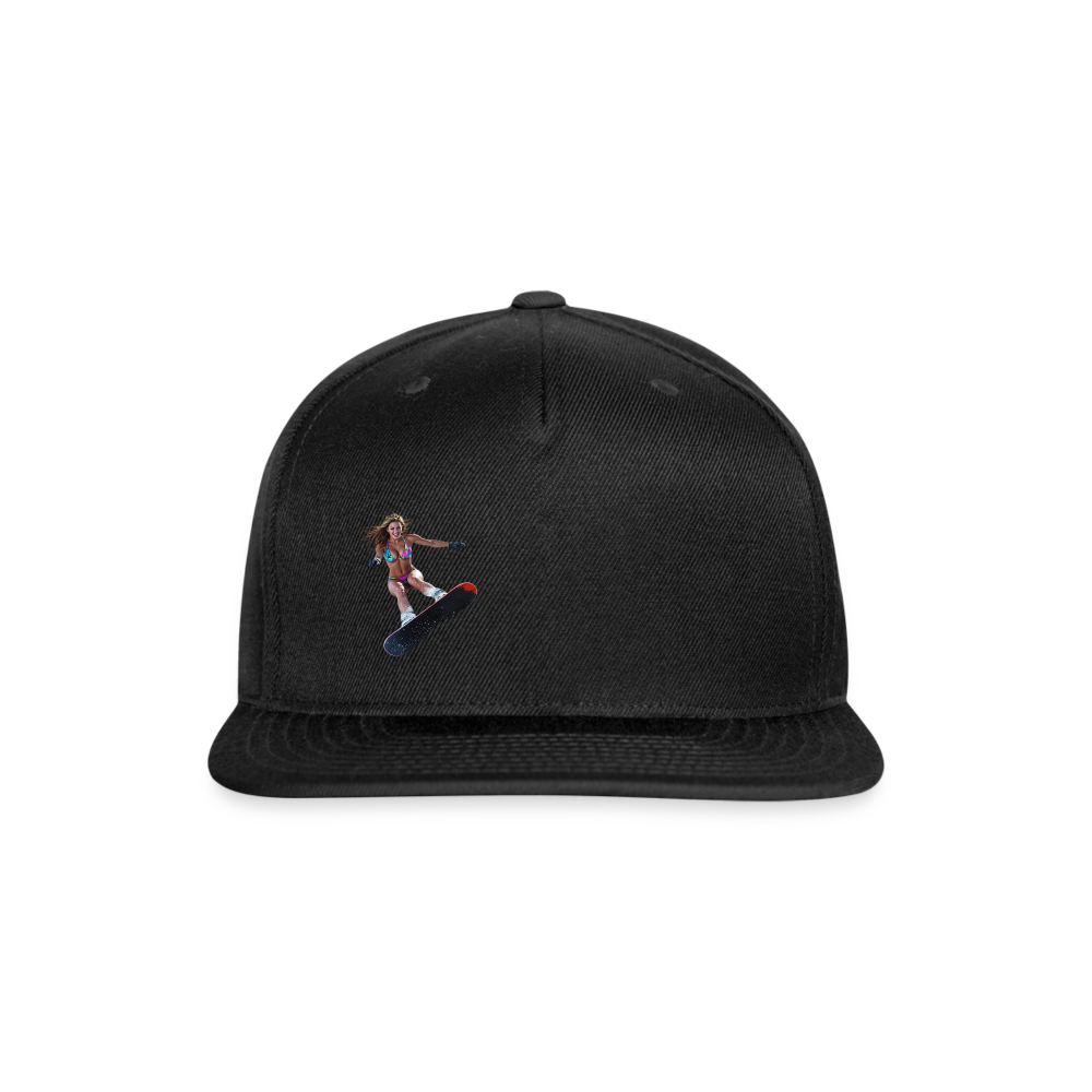 Snow Bunny 1 Authentic Snapback Baseball Cap - black