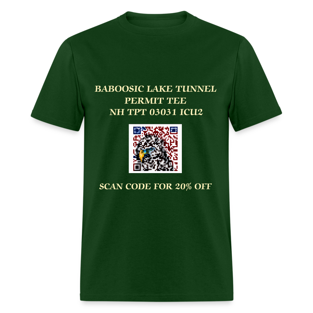 BABOOSIC LAKE TUNNEL PERMIT TEE Unisex Classic T-Shirt Unisex Classic T-Shirt Unisex Classic T-Shirt - forest green