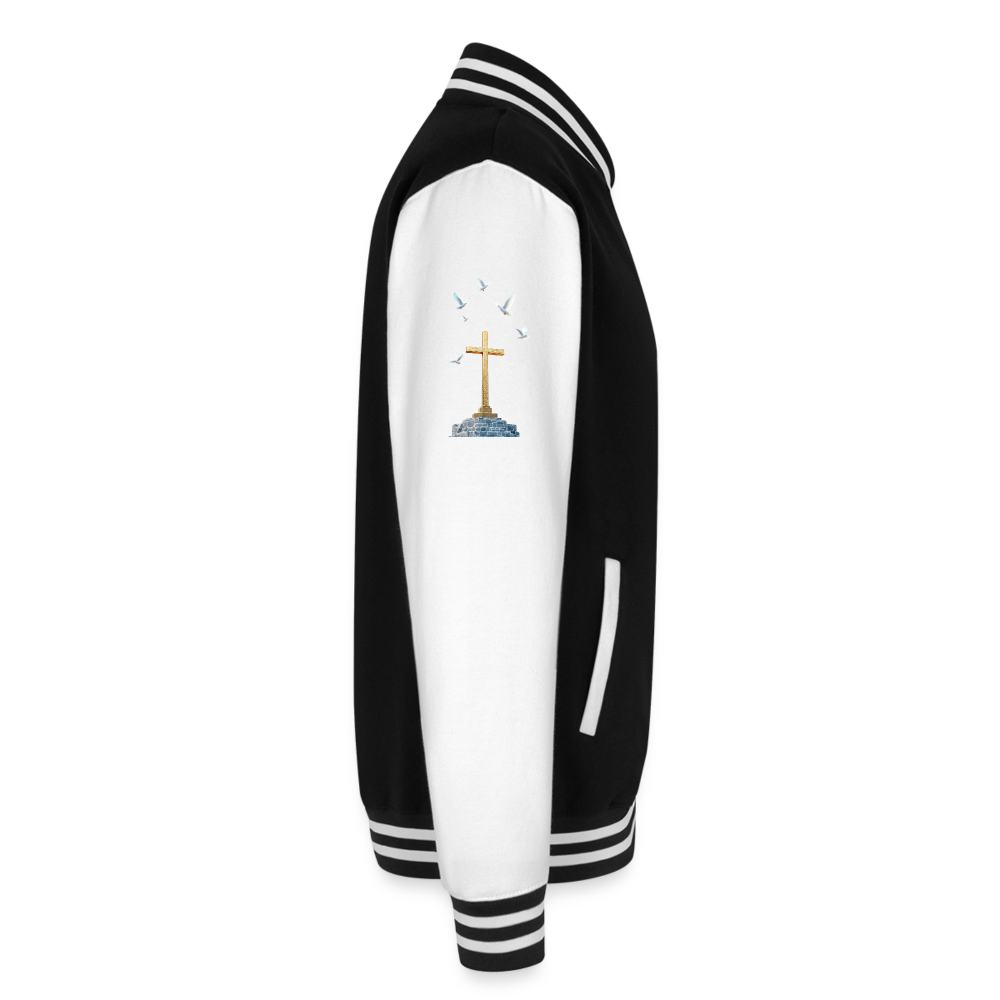 Cross Just Hoods Heavyweight Letterman Jacket - black/white