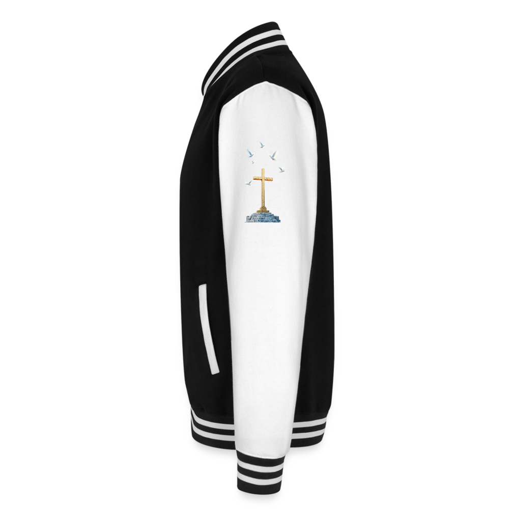 Cross Just Hoods Heavyweight Letterman Jacket - black/white