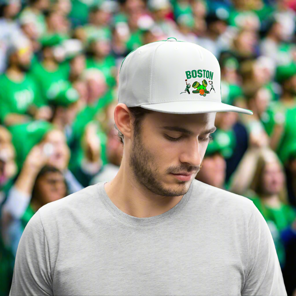 BOSTON B BALL Original Snapback Baseball Cap - white
