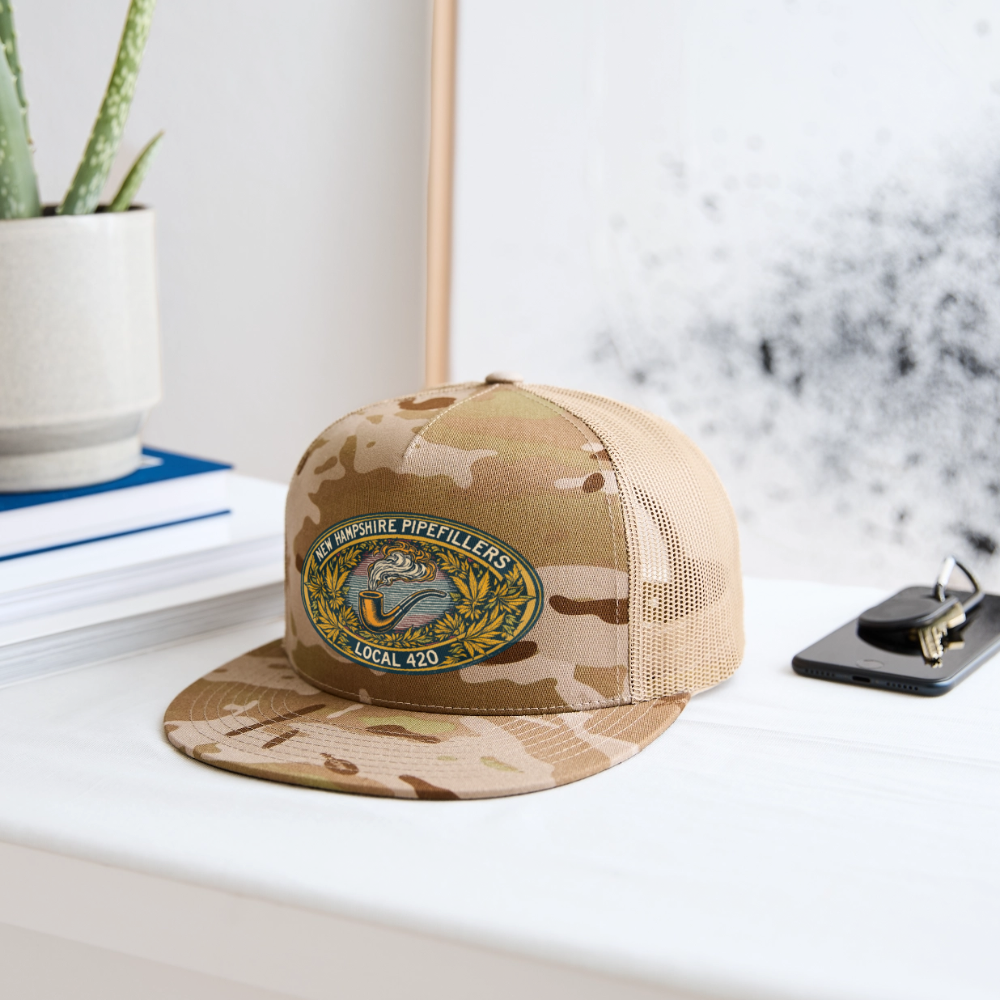 NEW HAMPSHIRE PIPEFILLERS UNION LOCAL 420 Camo Trucker Cap - MultiCam\tan