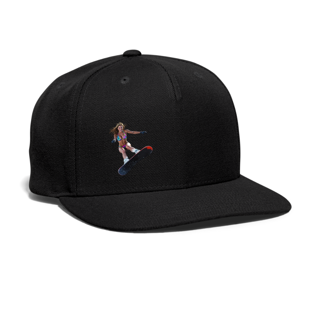 Snow Bunny 1 Authentic Snapback Baseball Cap - black