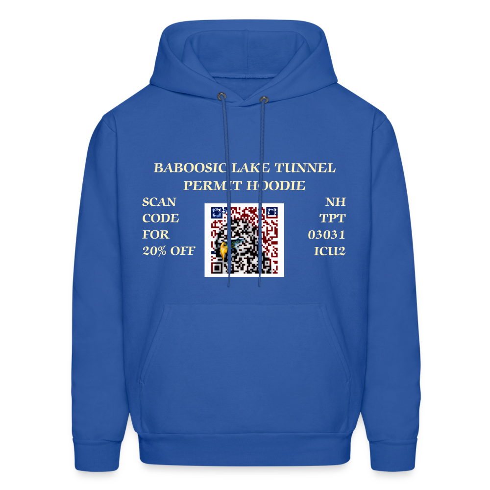 BABOOSIC LAKE TUNNEL PERMIT Men's Hoodie - royal blue