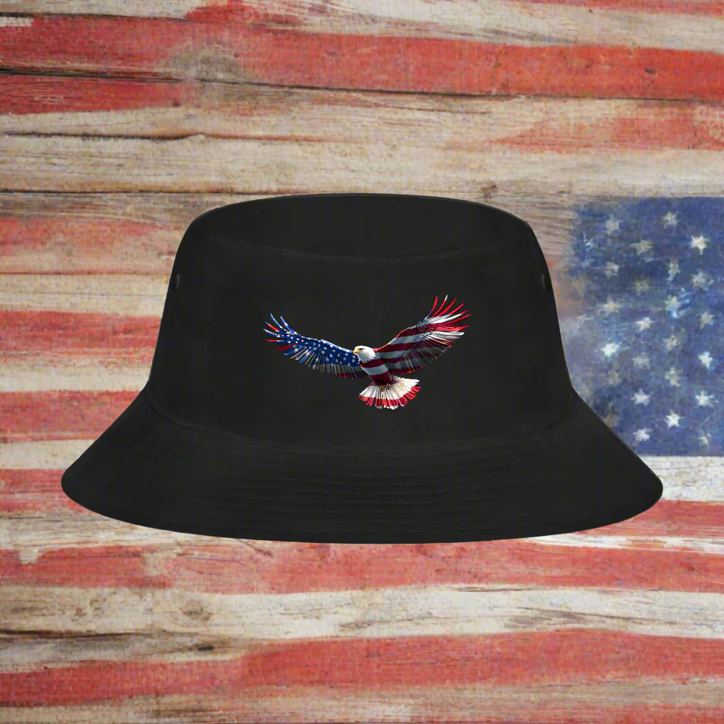 SOARING EAGLE Bucket Hat - black