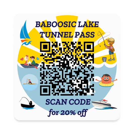 BABOOSIC LAKE TUNNEL PASS Square Magnet - white