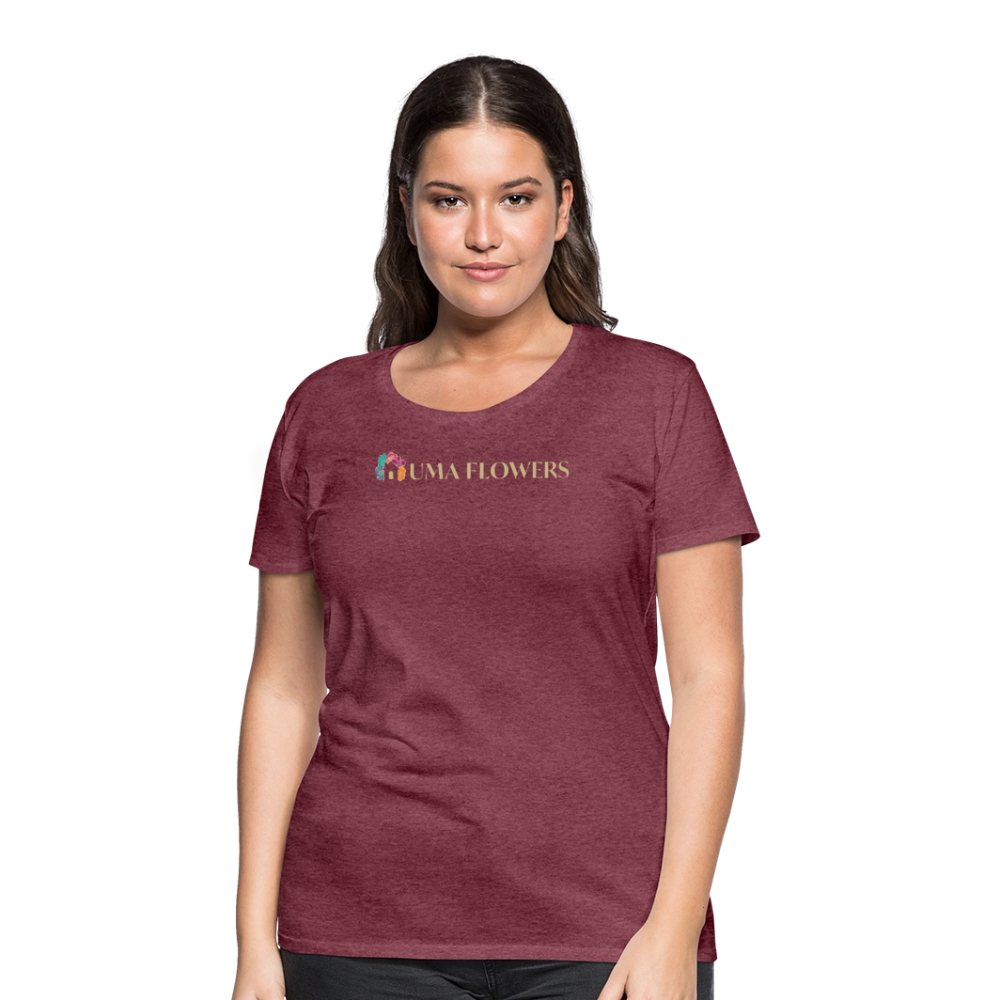 UMA FLOWERS Women’s Premium T-Shirt - heather burgundy