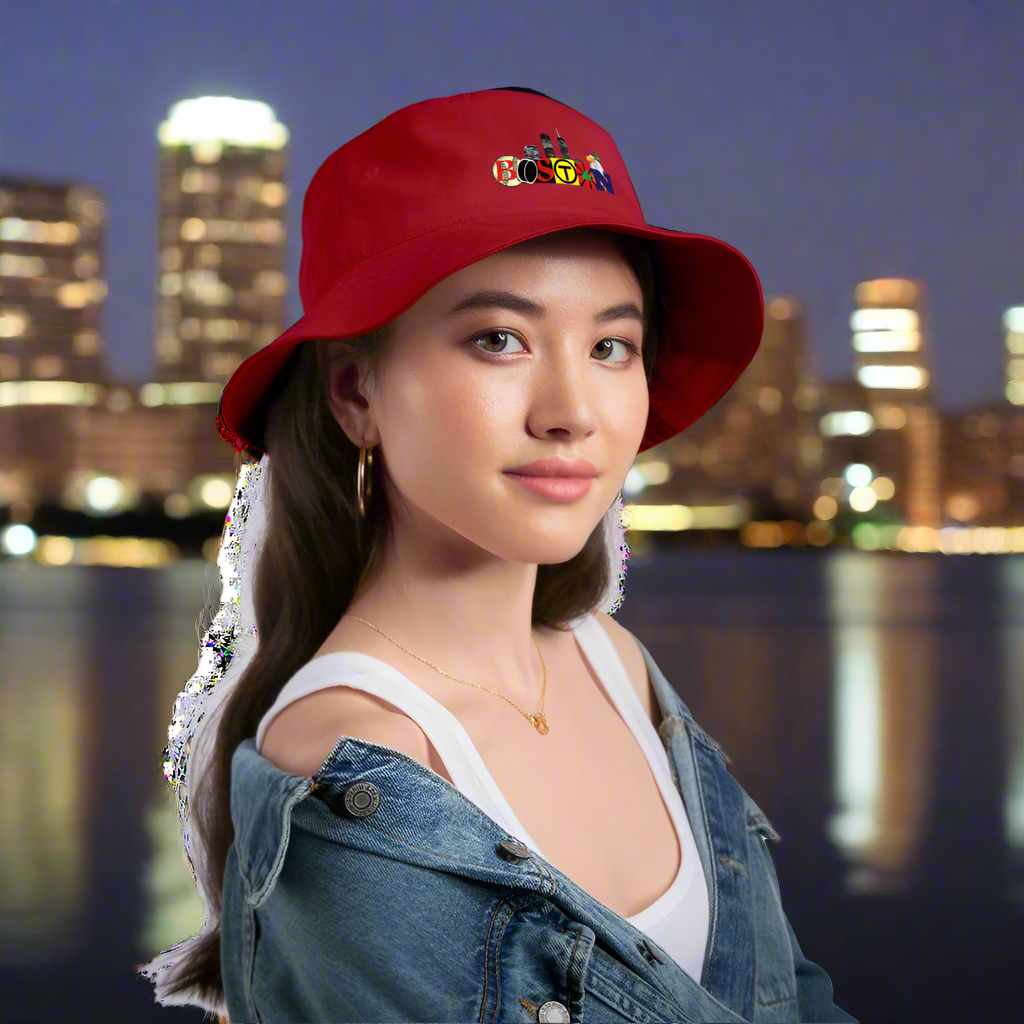 BOSTON SKYLINE Original Bucket Hat - red