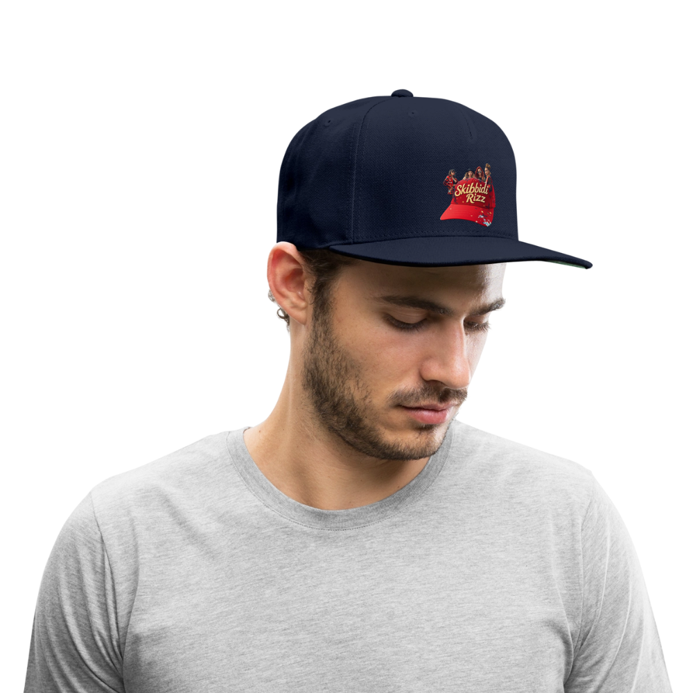 Skibbidi Rizz Authentic Snapback Baseball Cap - navy