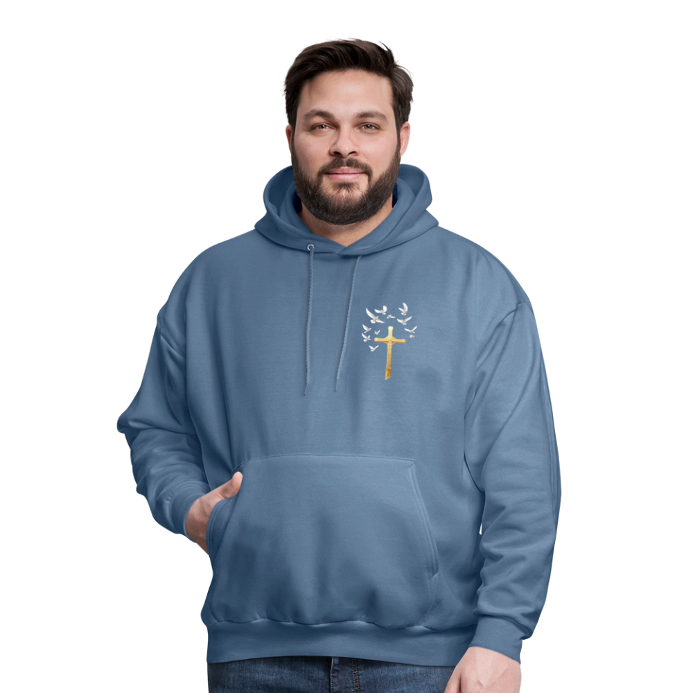 DOVES LATIN with CROSS Men's Hoodie - denim blue