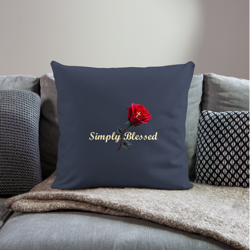 Simply Blessed Throw Pillow Cover 18” x 18” - navy