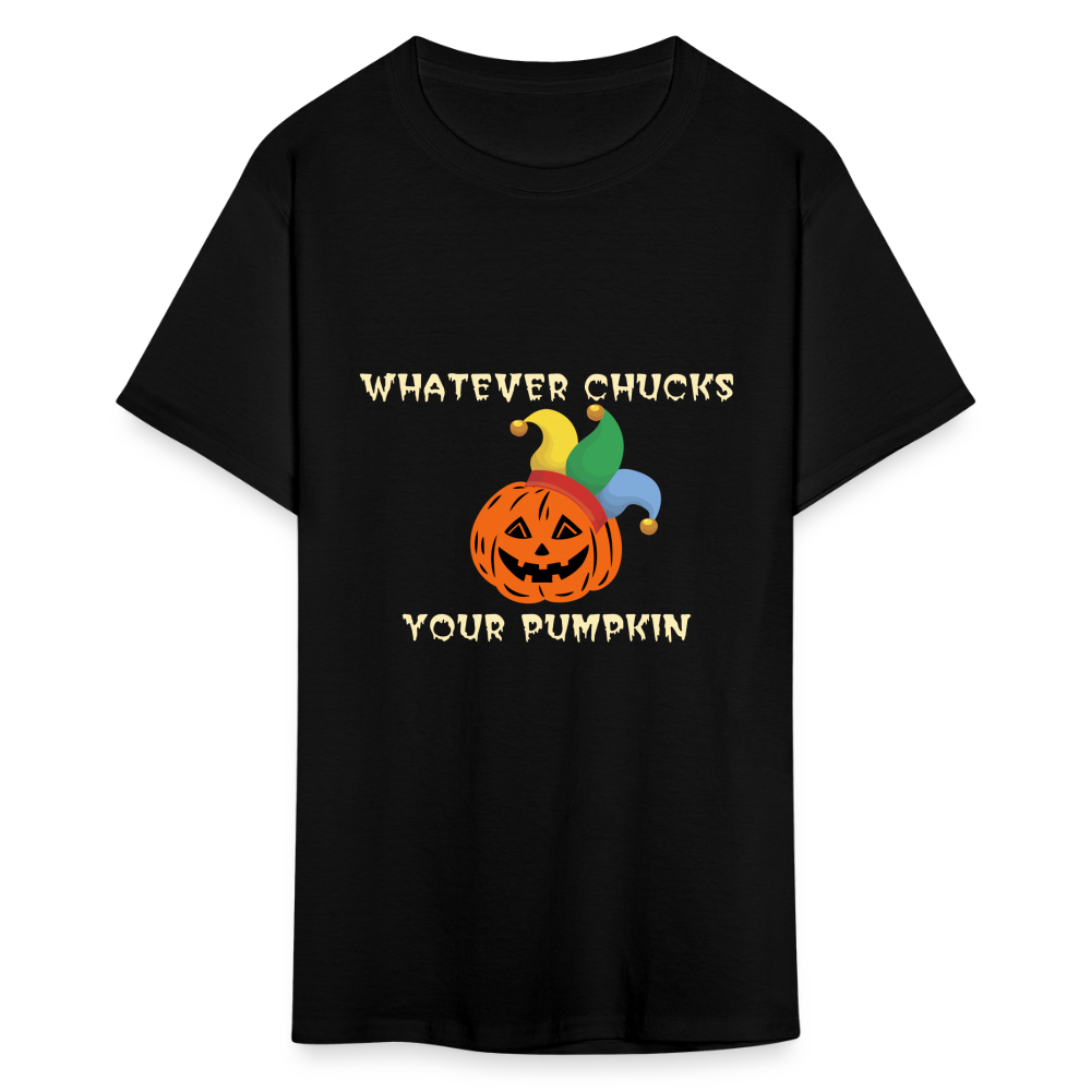 SIE CAPS WHATEVER CHUCKS YOUR PUMPKIN Hanes Unisex T-Shirt - black
