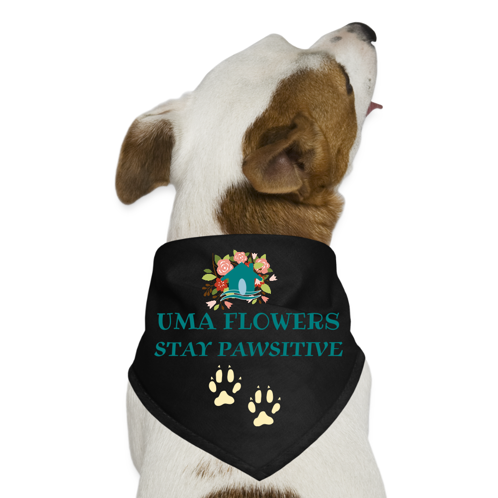UMA FLOWERS BLACK Dog Bandana - black