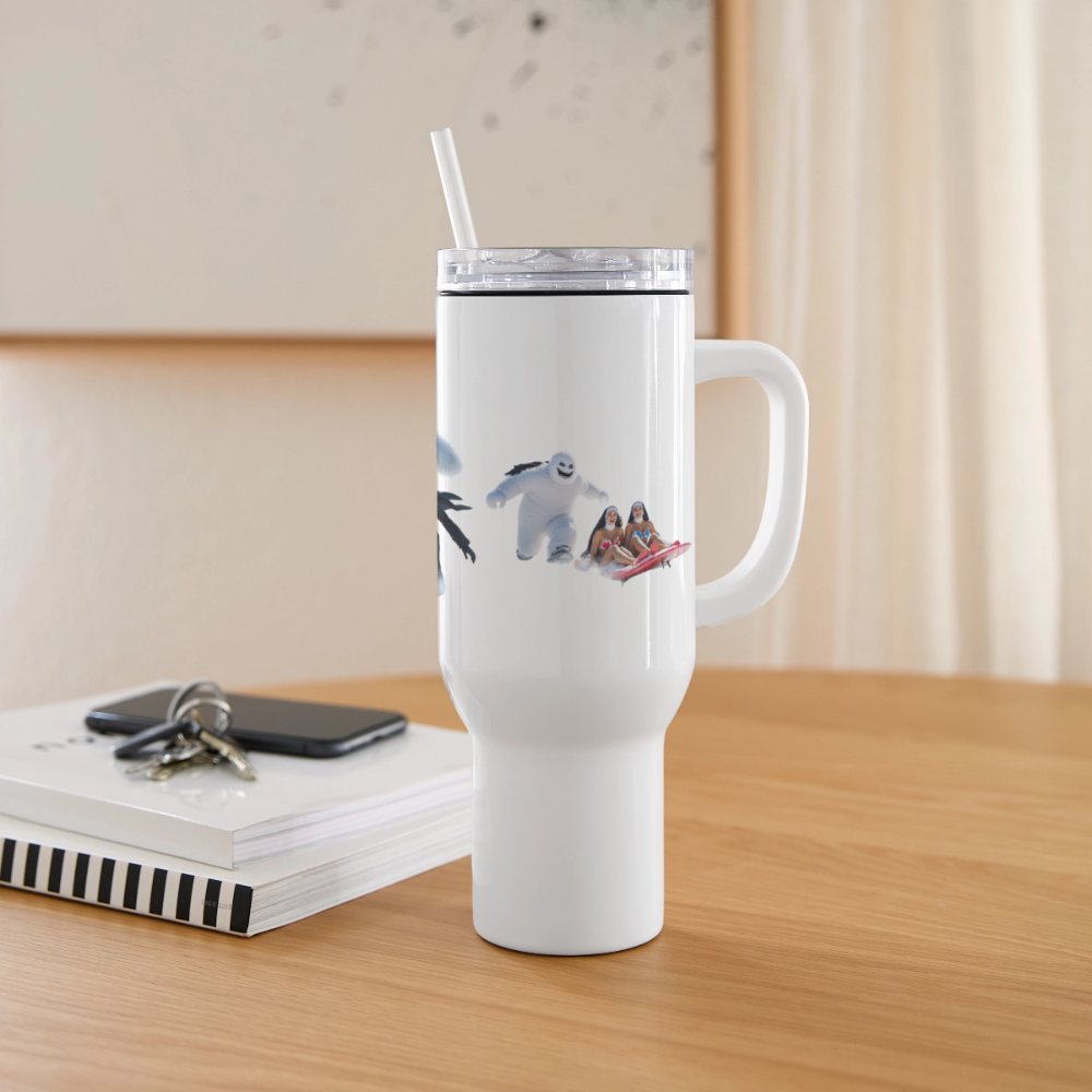 Abominable w/ Nuns Snowboarding 40 oz Travel Tumbler - white