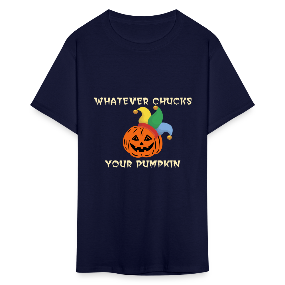SIE CAPS WHATEVER CHUCKS YOUR PUMPKIN Hanes Unisex T-Shirt - navy