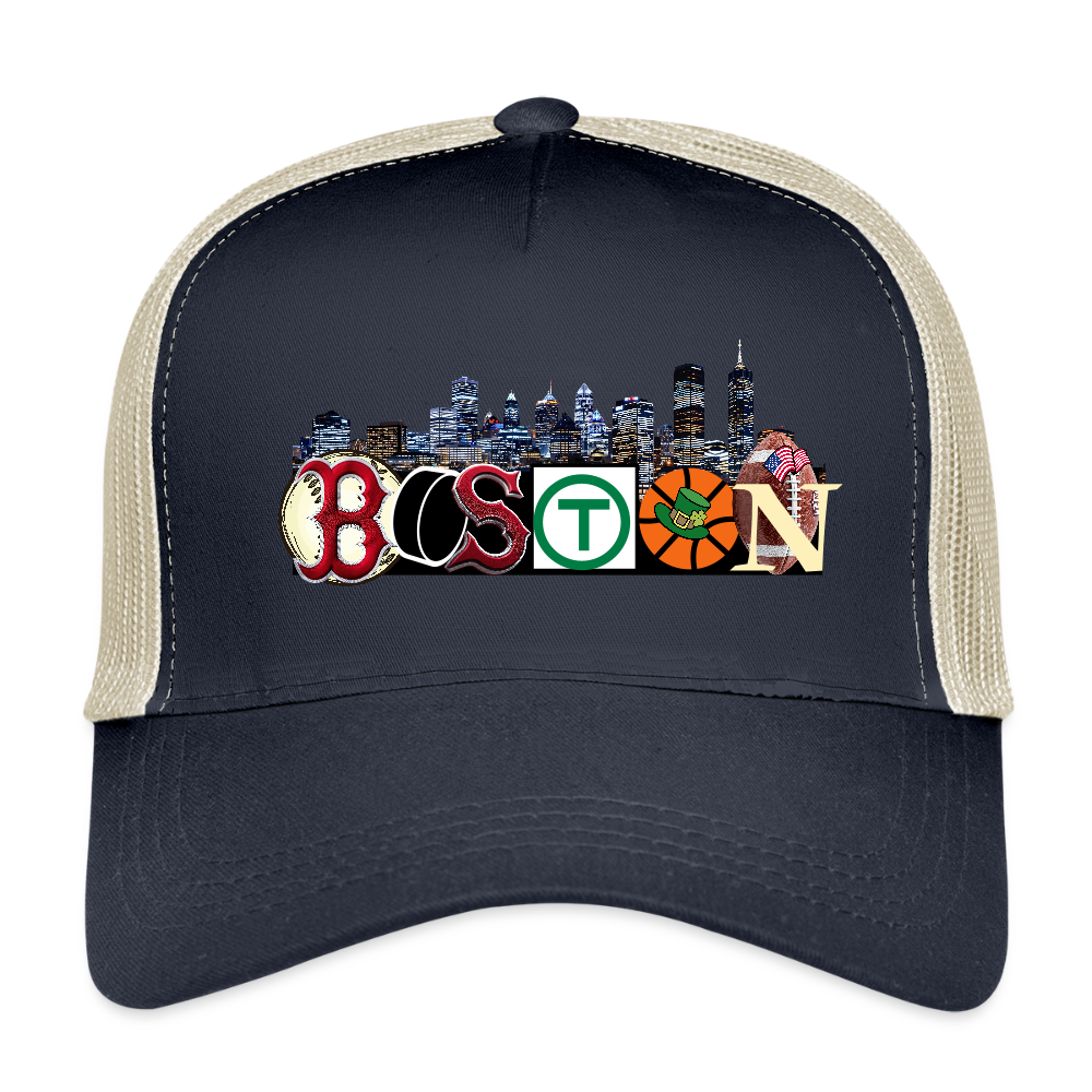 BOSTON SKYLINE Eco Trucker Cap - pacific/oyster