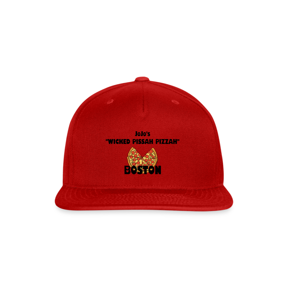 JoJo's "WICKED PISSAH PIZZAH BOSTON" Original Snapback Baseball Cap - red