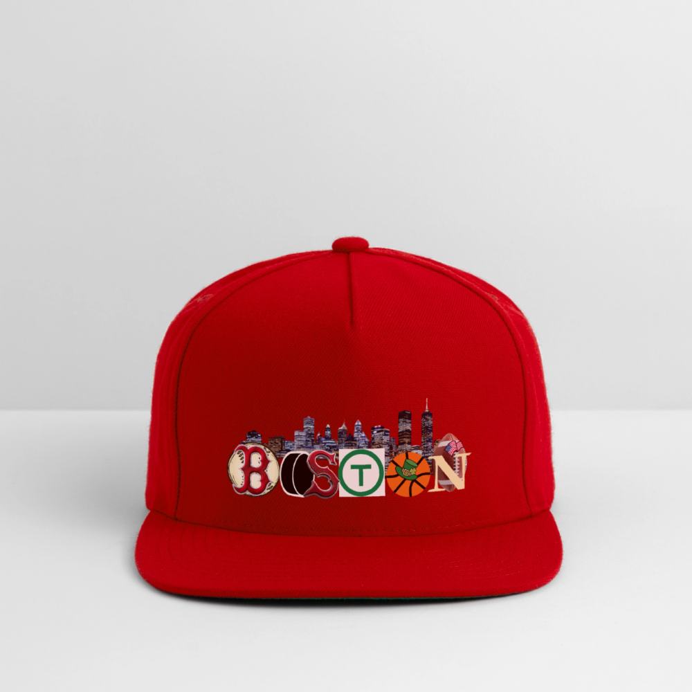 BOSTON SKYLINE AUTHENTIC Snapback Baseball Cap - red