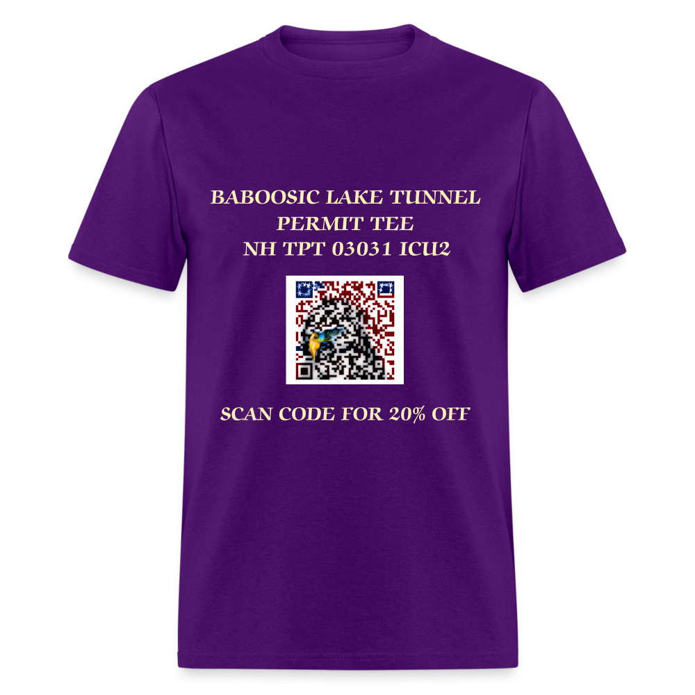 BABOOSIC LAKE TUNNEL PERMIT TEE Unisex Classic T-Shirt Unisex Classic T-Shirt Unisex Classic T-Shirt - purple