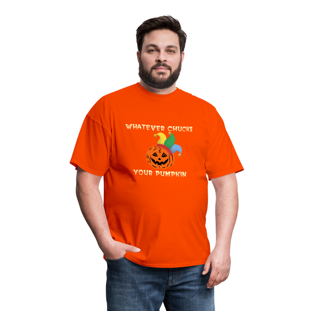 SIE CAPS WHATEVER CHUCKS YOUR PUMPKIN Hanes Unisex T-Shirt - orange