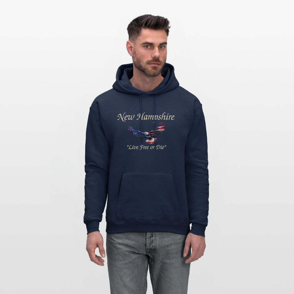 NH Live Free or Die Flying Eagle Men's Hoodie - navy