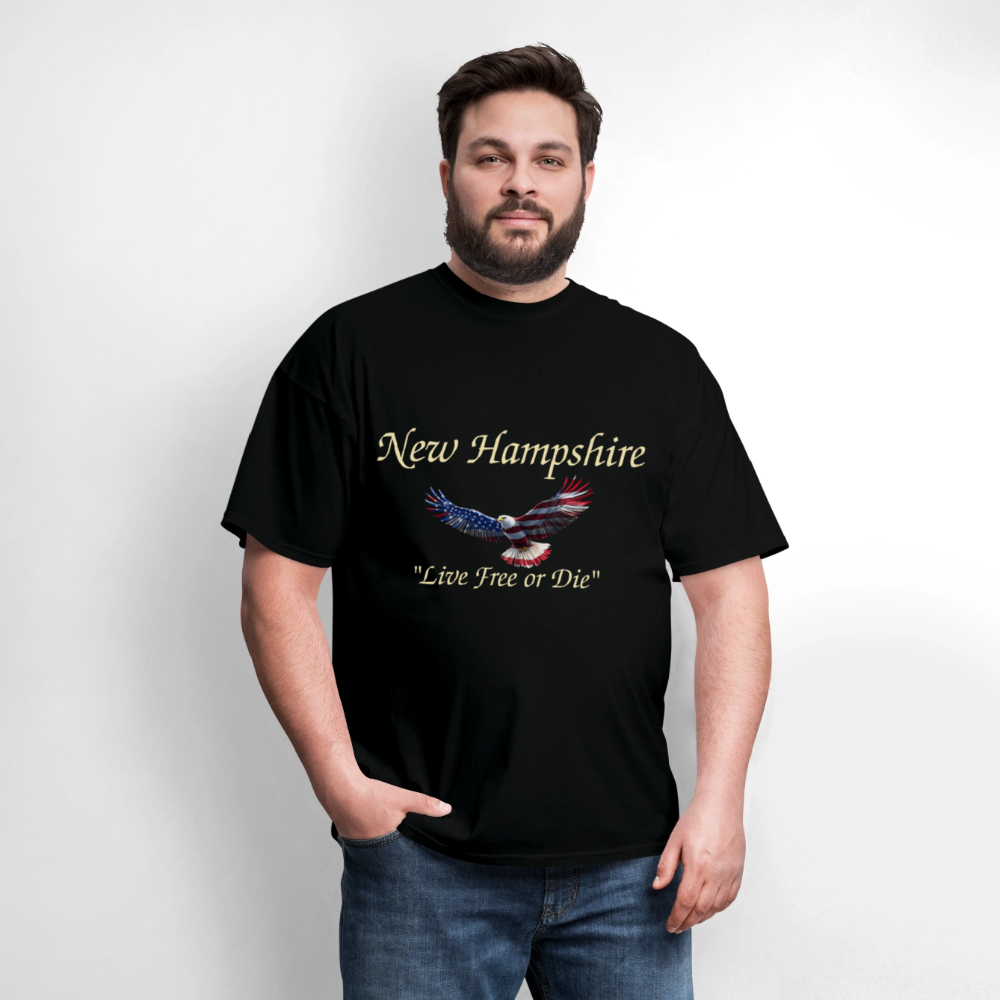 NH Live Free or Die Flying Eagle Unisex Classic T-Shirt - black