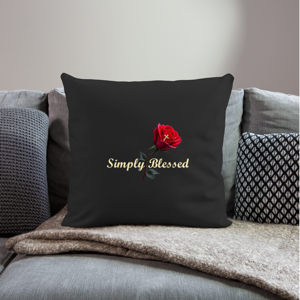 Simply Blessed Throw Pillow Cover 18” x 18” - black