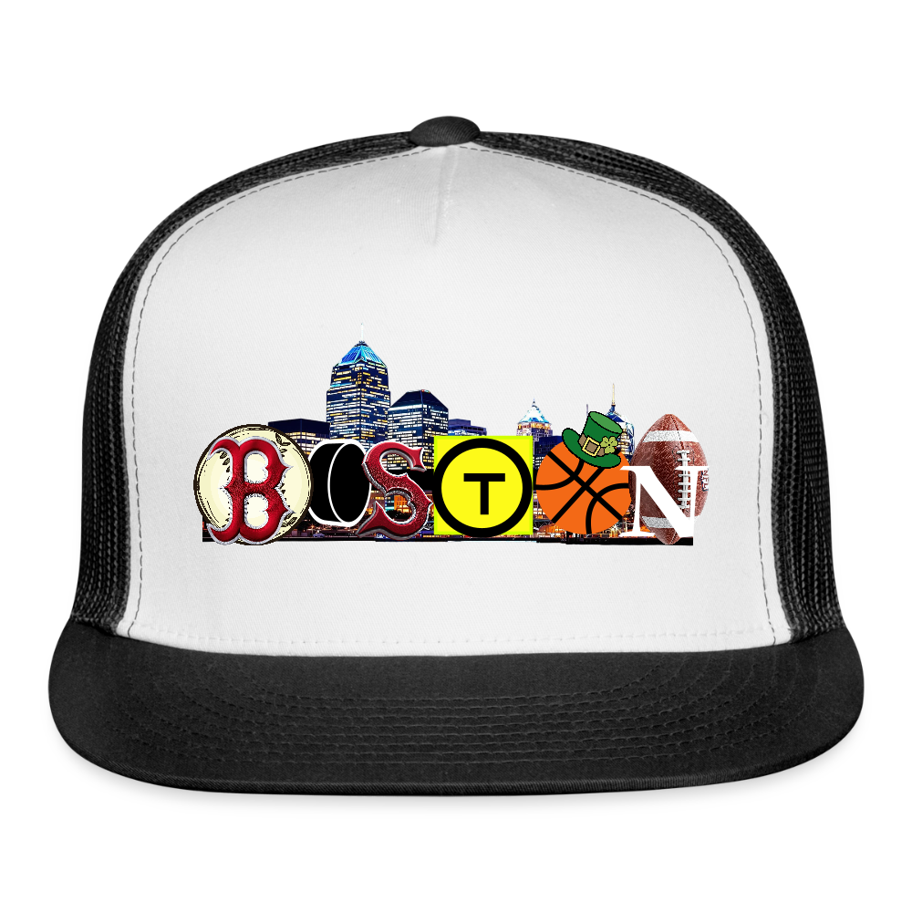 BOSTON SKYLINE Authentic Trucker Hat - white/black