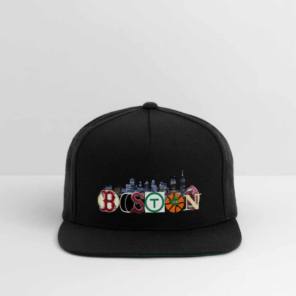 BOSTON SKYLINE AUTHENTIC Snapback Baseball Cap - black