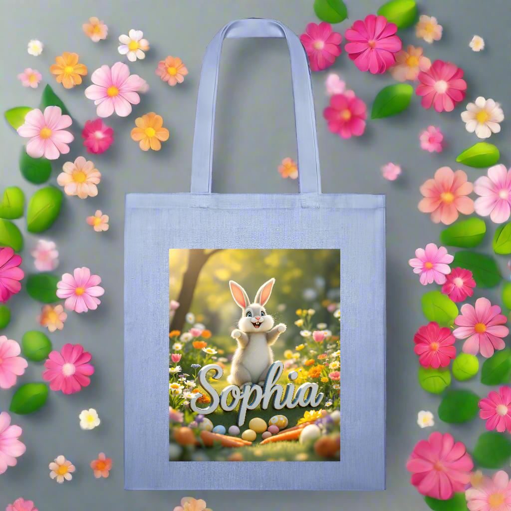 EASTER BUNNY SOPHIA Recycled Tote Bag - light Denim