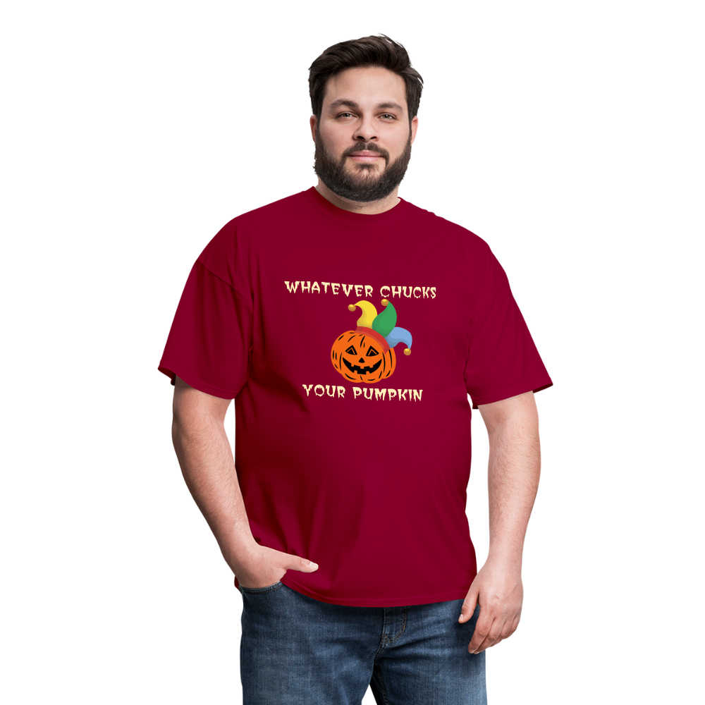 SIE CAPS WHATEVER CHUCKS YOUR PUMPKIN Hanes Unisex T-Shirt - dark red
