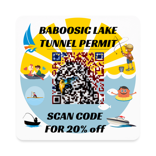 BABOOSIC LAKE TUNNEL PERMIT Square Magnet - white
