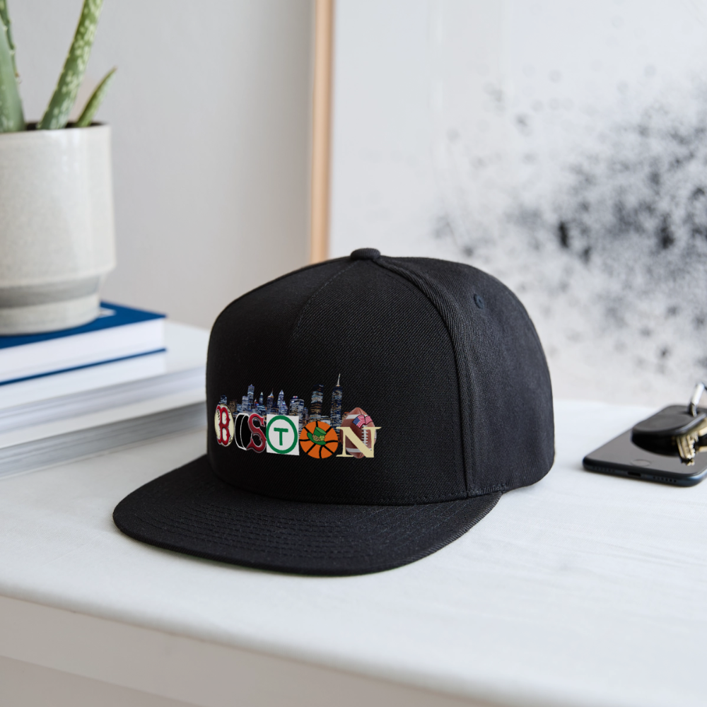 BOSTON SKYLINE AUTHENTIC Snapback Baseball Cap - black