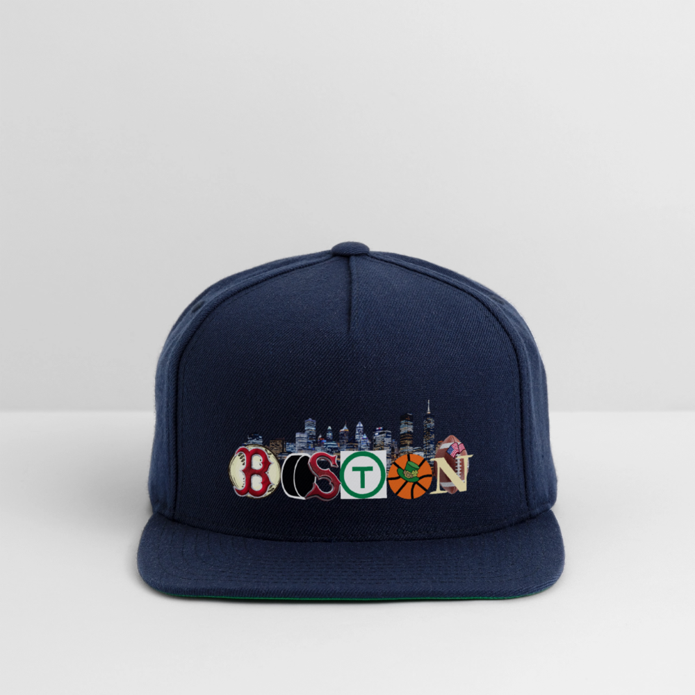 BOSTON SKYLINE AUTHENTIC Snapback Baseball Cap - navy