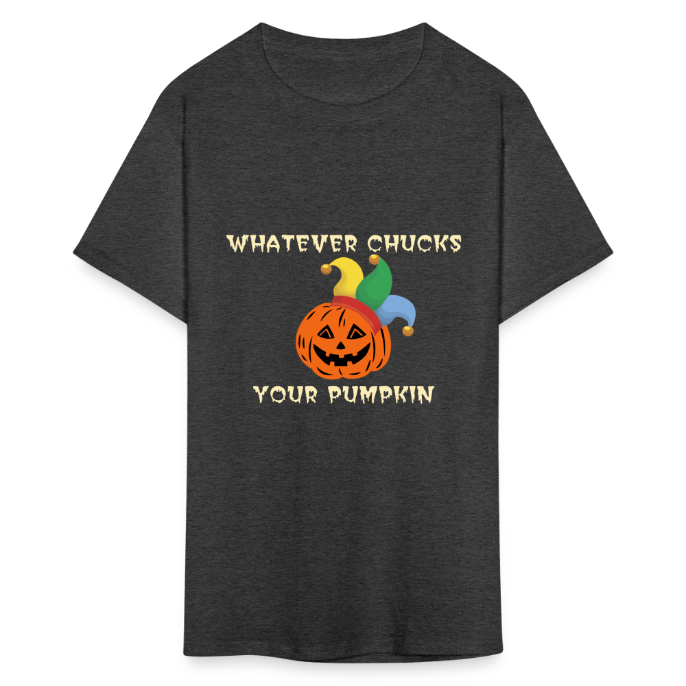 SIE CAPS WHATEVER CHUCKS YOUR PUMPKIN Hanes Unisex T-Shirt - heather black