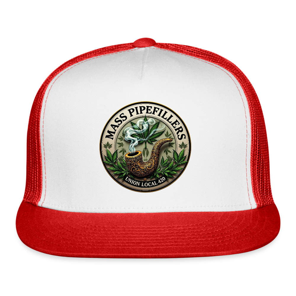 MASS PIPEFILLERS UNION LOCAL 420 Trucker Hat - white/red