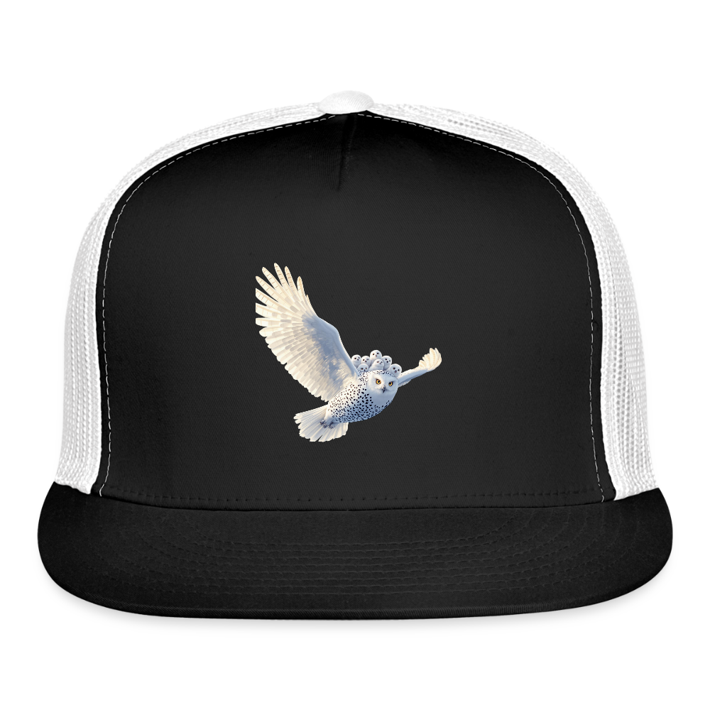 HOOTIE Camo Authentic Snapback Trucker Hat - black/white