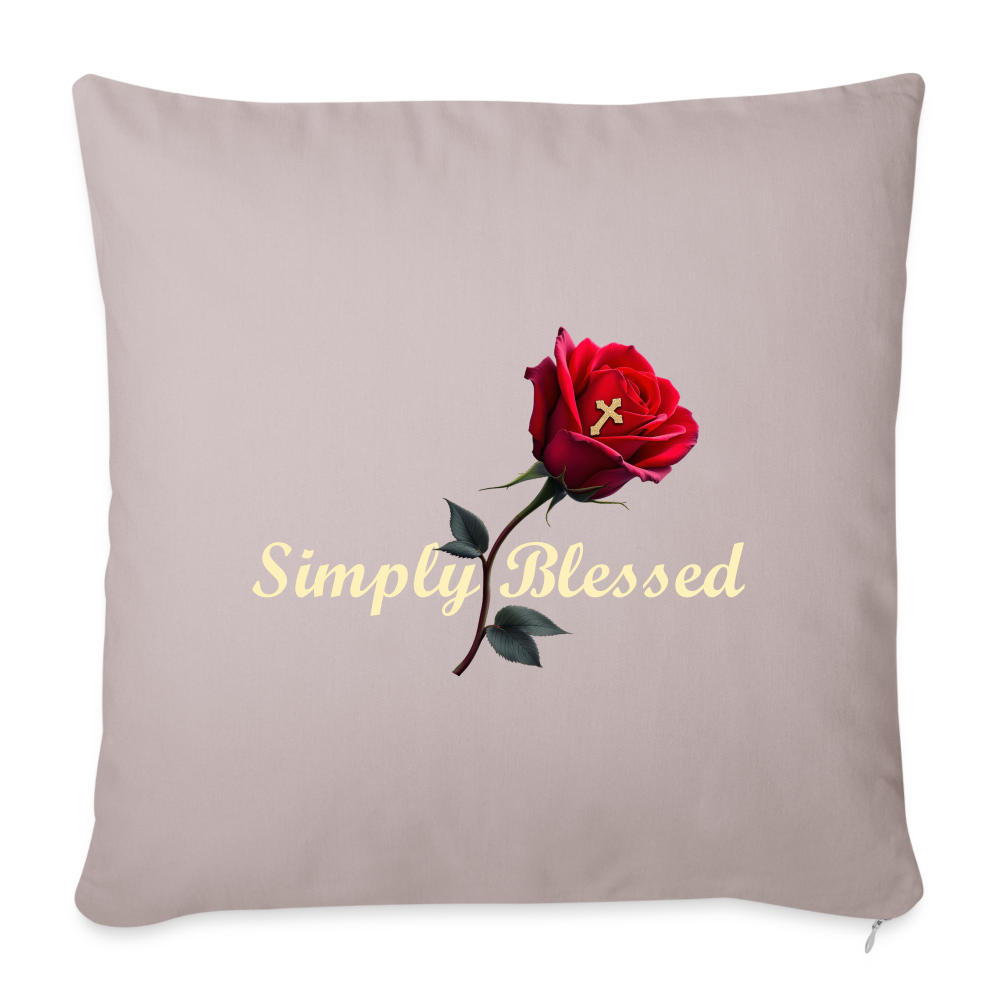 Simply Blessed Throw Pillow Cover 18” x 18” - light taupe