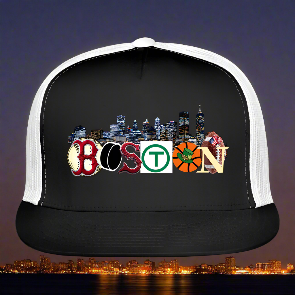 BOSTON SKYLINE AUTHENTIC Trucker Hat - black/white
