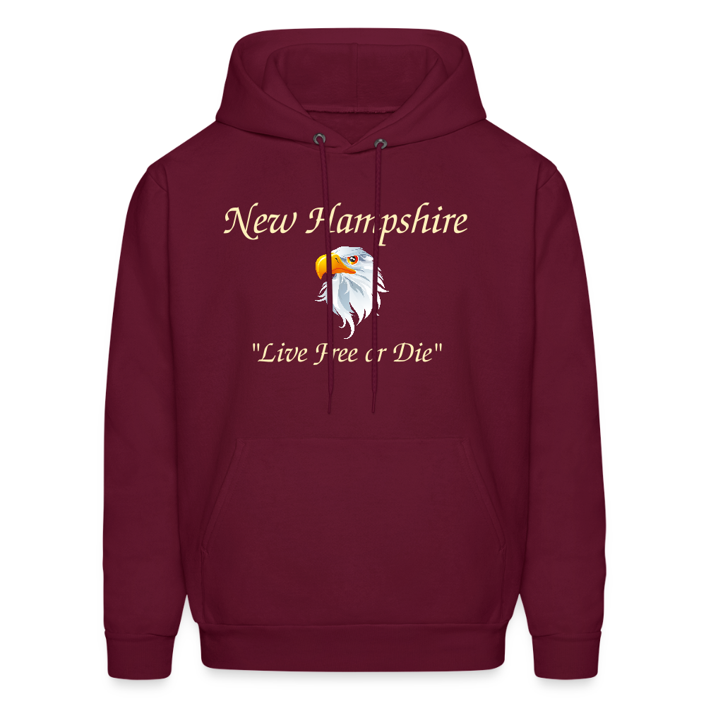 NH Live Free or Die Men's Hoodie - burgundy