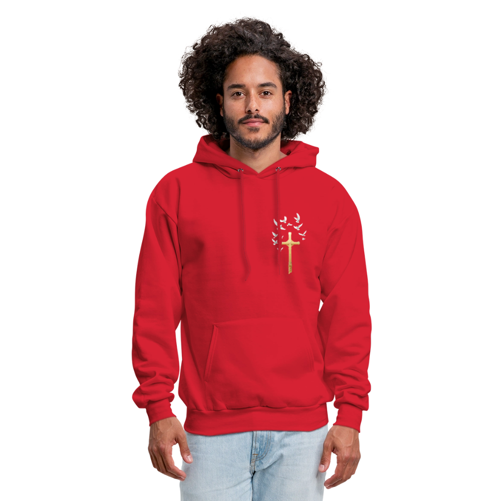 DOVES LATIN with CROSS Men's Hoodie - red